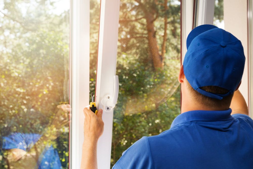 window world employee installing window